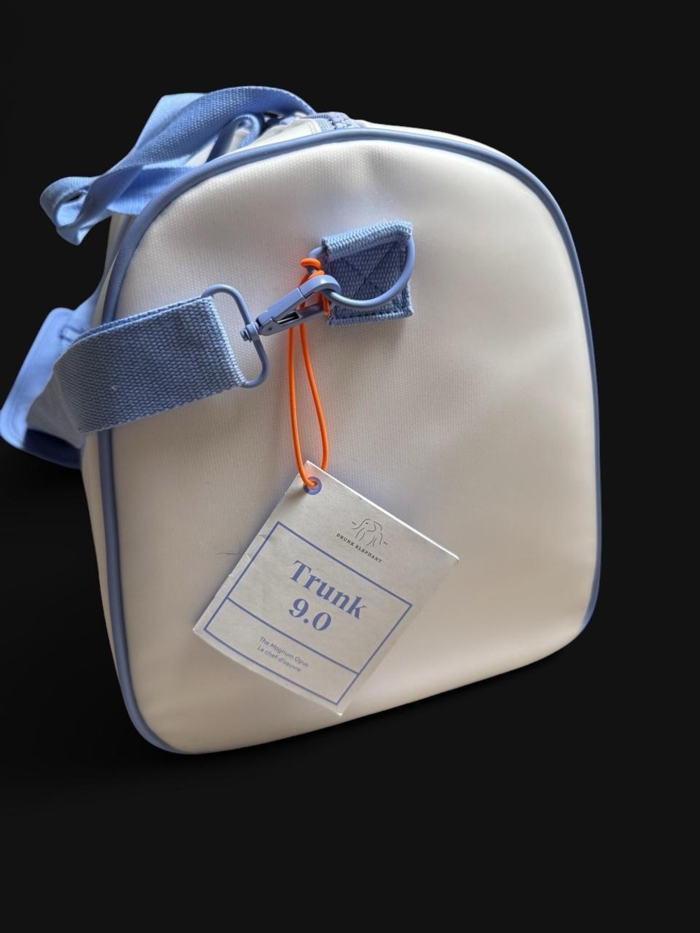Drunk Elephant Trunk 9.0 NWT White + Cornflower Blue Duffle Bag - Picture 4 of 8